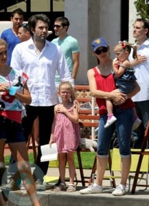 Jennifer Garner and Ben Affleck with daughters Seraphina & Violet at 4th of July Parade