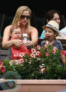 Jessica Capshaw with children Luke and Eve Gavigan