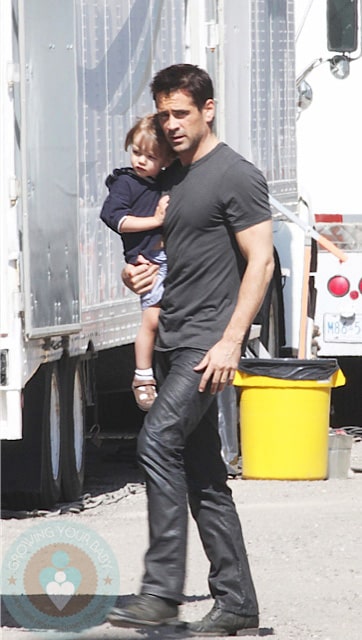 Colin Farrell and his son Henry in Toronto, ON