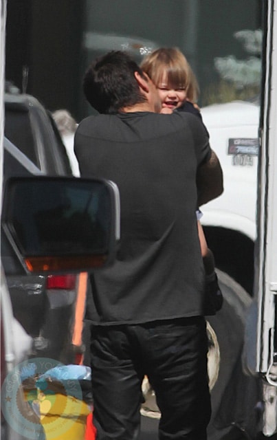 Colin Farrell and his son Henry in Toronto, ON