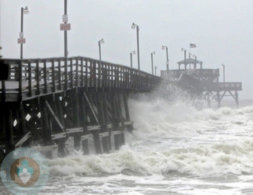 Hurricane Irene hitting North Carolina