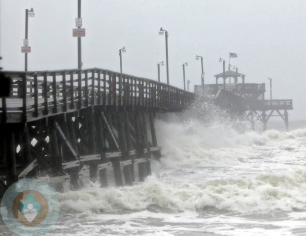 Hurricane Irene hitting North Carolina