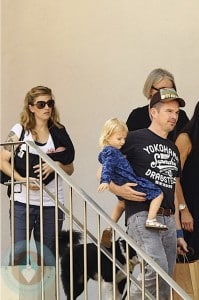 Ethan Hawke and Ryan Shawhughes with their daughters Clementine and Indiana