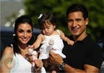 Mario Lopez and girlfriend Courtney Mazza with their daughter Gia