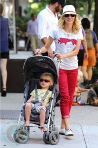 Naomi Watts and with son Samuel