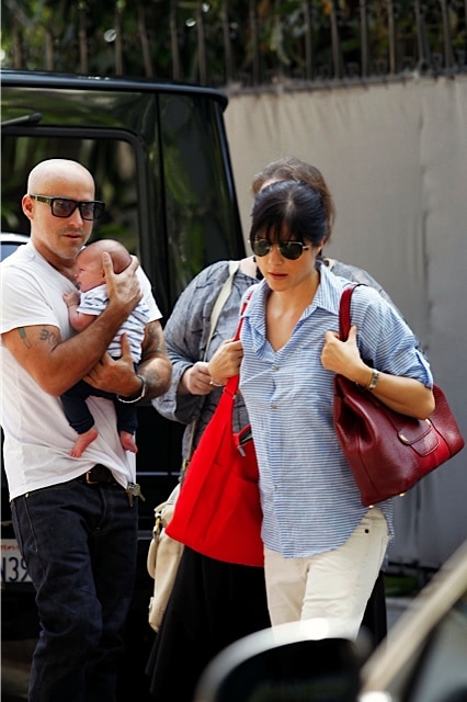 Selma Blair with her fiance Jason and son Arthur