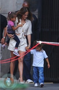 Jennifer Lopez with Max and Emme