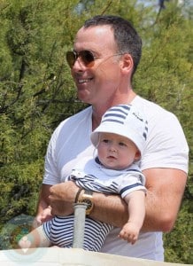 David Furnish with son Zachary in St