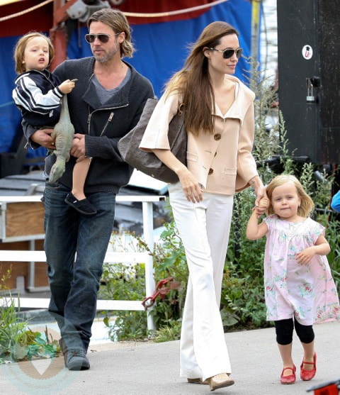 Brad Pitt and Angelina Jolie with their twins Maddox and Vivienne
