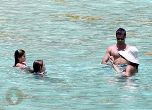 David Charvet and Brooke Burke with daughters Sierra and Heaven