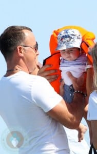 David Furnish with son Zachary in St