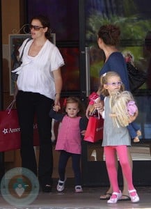 Jennifer Garner with daughters Violet and Seraphina at American Girl
