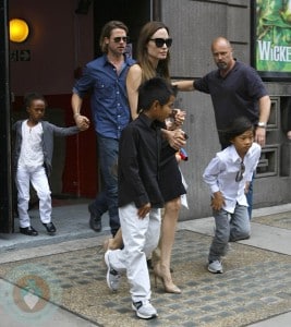 Brad Pitt and Angelina Jolie with their kids Pax, Shiloh, Zahara and Maddox