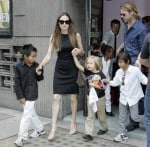 Brad Pitt and Angelina Jolie with their kids Pax, Shiloh, Zahara and Maddox