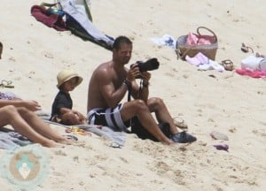 David Charvet on the beach in St