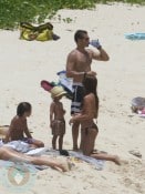 David Charvet and Brooke Burke on the beach in St