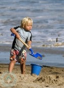 Zuma Rossdale at the beach in Malibu