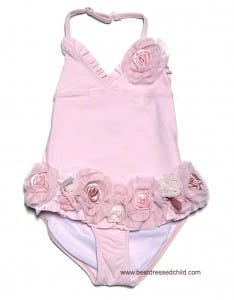 Kate Mack Girls Pink Vintage Roses One Piece Swimsuits