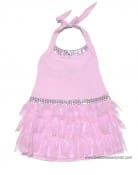 Kate Mac Girls Pink Poolside Princess Bling Halter Dresses