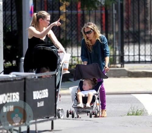 Sarah Jessica Parker with daugher Tabitha and Marion out in Soho