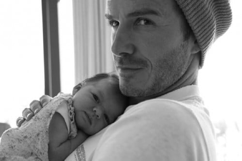 David Beckham with daughter Harper Seven