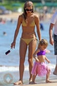 Alessandra Ambrosio and daughter Anja play on the Beach in Maui