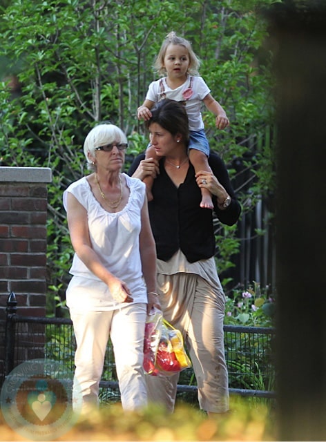 Mirka Federer with one of her twins Playing in Central Park