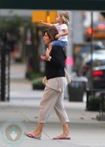 Mirka Federer with one of her twins Playing in Central Park