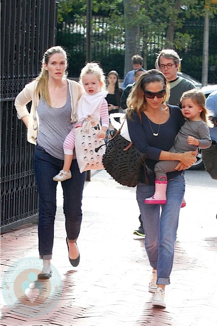 Sarah Jessica Parker and Matthew Broderick with daughters Marion and Tabitha