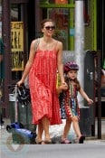 Maggie Gyllenhaal and daughter Ramona in Brooklyn