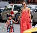 Maggie Gyllenhaal and daughter Ramona in Brooklyn