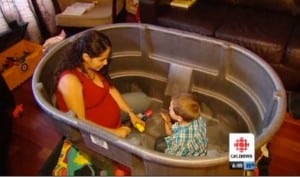 Nancy Salgueiro in homebirth bath