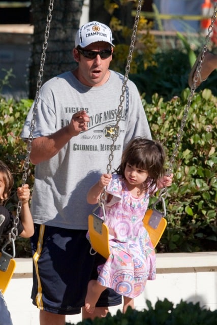 Adam Sandler at the park with his daughter Sunny