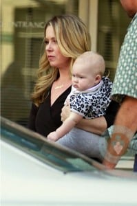 Christina Applegate and daughter Sadie on the set of Up All Night