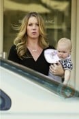 Christina Applegate and daughter Sadie on the set of Up All Night