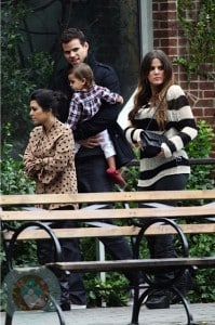 Kris Humphries and Khloe Kardashian with Mason at the Central Park Zoo