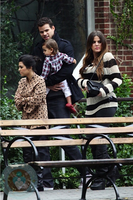 Kris Humphries and Khloe Kardashian with Mason at the Central Park Zoo