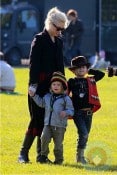 Gwen Stefani at the park with her boys Kingston and Zuma
