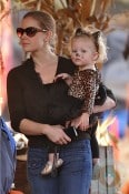 Amy Adams with daughter Aviana at Mr Bones Pumpkin Patch