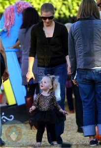 Amy Adams with daughter Aviana at Mr Bones Pumpkin Patch