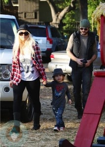 Christina Aguilera and her boyfriend Matt Rutler with son Max Bratman