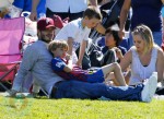 David Beckham with sons Cruz and Romeo