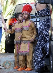 Johan and Henry Samuel dressed as Indians