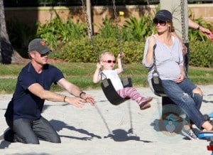 Rebecca Gayheart and Eric Dane with their daughter Billie At the park
