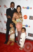 Sean Patrick Thomas and wife Aonika with their daughter Lola and son Luc