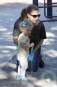 Amy Adams with daughter Aviana at Cold Water Park 