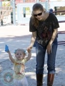 Amy Adams with daughter Aviana at Cold Water Park 