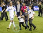 David Beckham with his boys Brooklyn, Romeo and Cruz