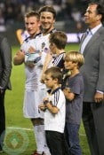David Beckham with his boys Brooklyn, Romeo and Cruz
