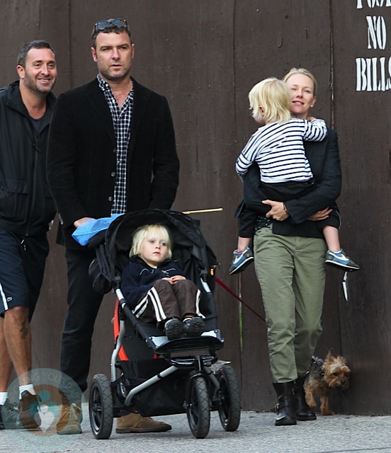 Naomi Watts and Liev Schreiber with their boys Sammy and Sasha